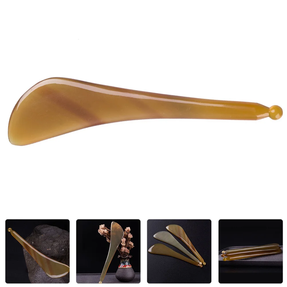 Yak Skull Muscle-Poking Stick Lightweight Gua Sha Board Massage Supply Scraping Facial Body Tool Horn Consumption Bar