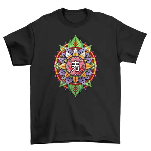 Tokyo Flower Anime Mandala T-shirt - Funny and Floral! Unisex Design for Anime L