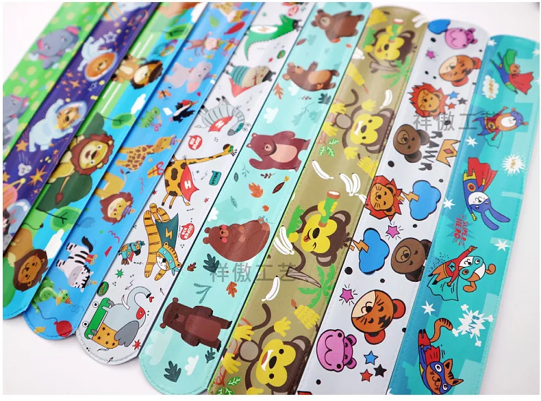 Forest Party Animal Lion Tiger Slap Bracelets Baby Shower Woodland Birthday Parti Wristband Toys Jungle Safari Gift Kids Favor - Image 2