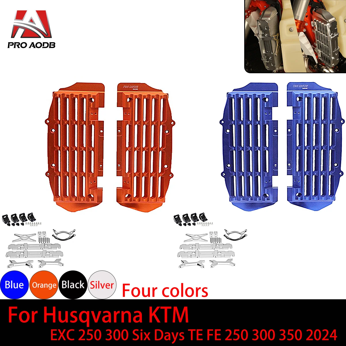 2024 NEW Motorcycle For KTM EXC 250 300 Six Days For Husqvarna TE FE 250 300 350 Motocross Radiator Grill Guard Protector Cover