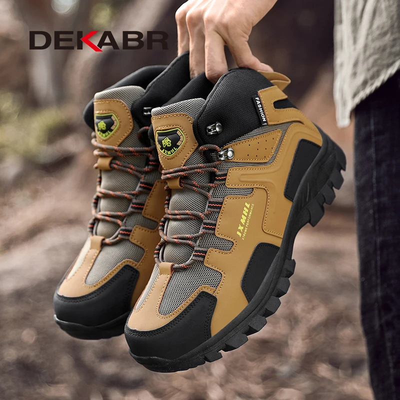 DEKABR Fashion Retro Men Boots Boots Outdoor Hiking Boots Spring Men\'s Work Shoes Special Force Desert Ankle Boots