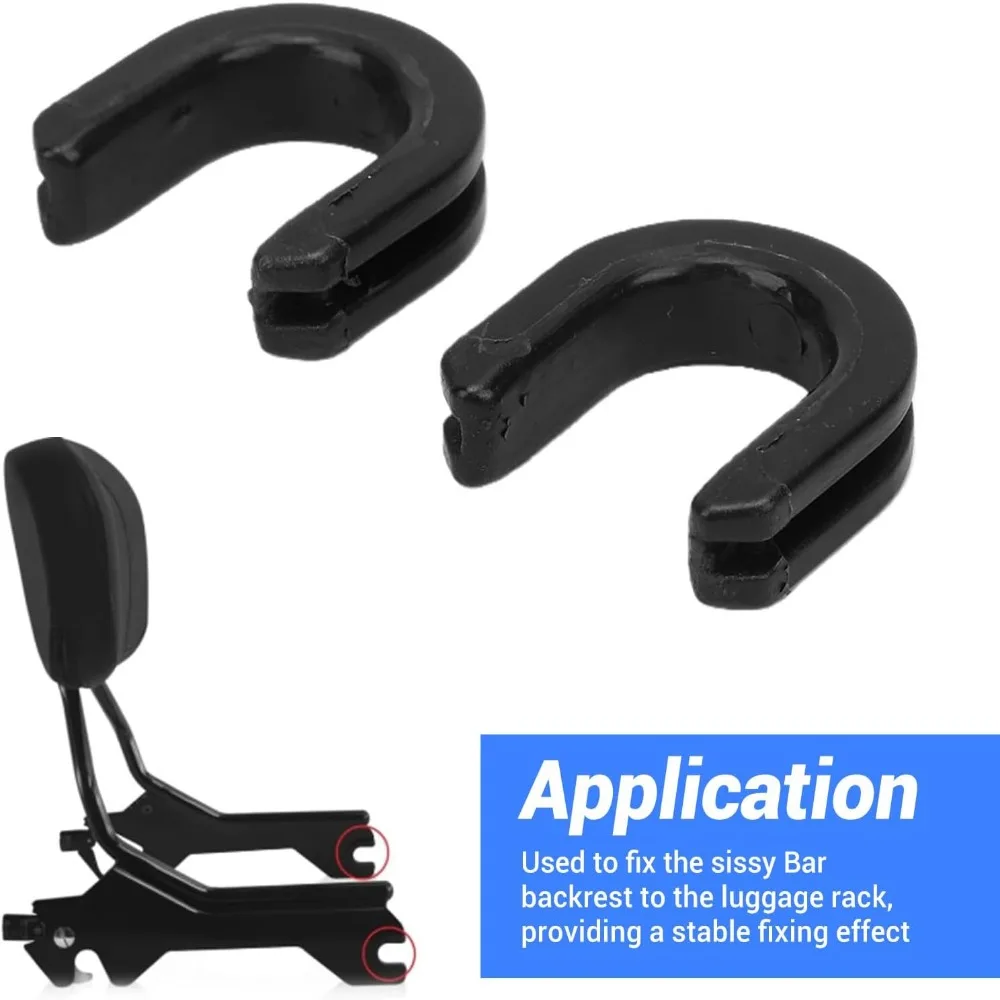 2pcs Replacement Part Sissy Bar Side Plate Luggage Rack Bracket Side Plate Grommet Luggage Rack Grommet Mounting Latch Clips
