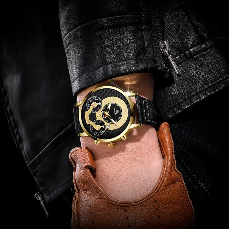 SHAARMS Mens Watches Top Brand Luxury Fashion Casual Business Quartz Watch Date Waterproof Wristwatch Relogio Masculino