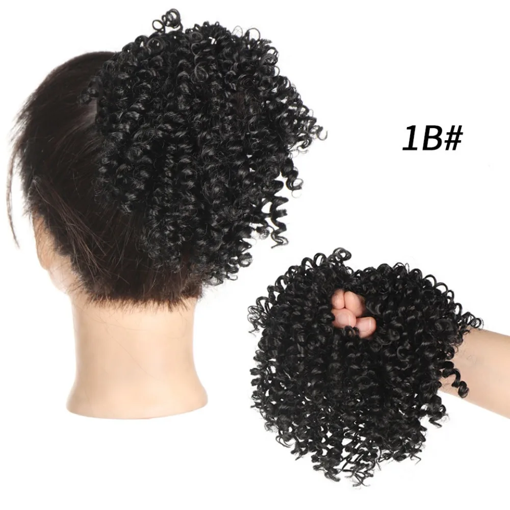 Screw Hair Bands African Bubble Rubber Rope Ponytail Ring Curly Ponytail Women's Wigs Short Curly Hair Ponytail Buns