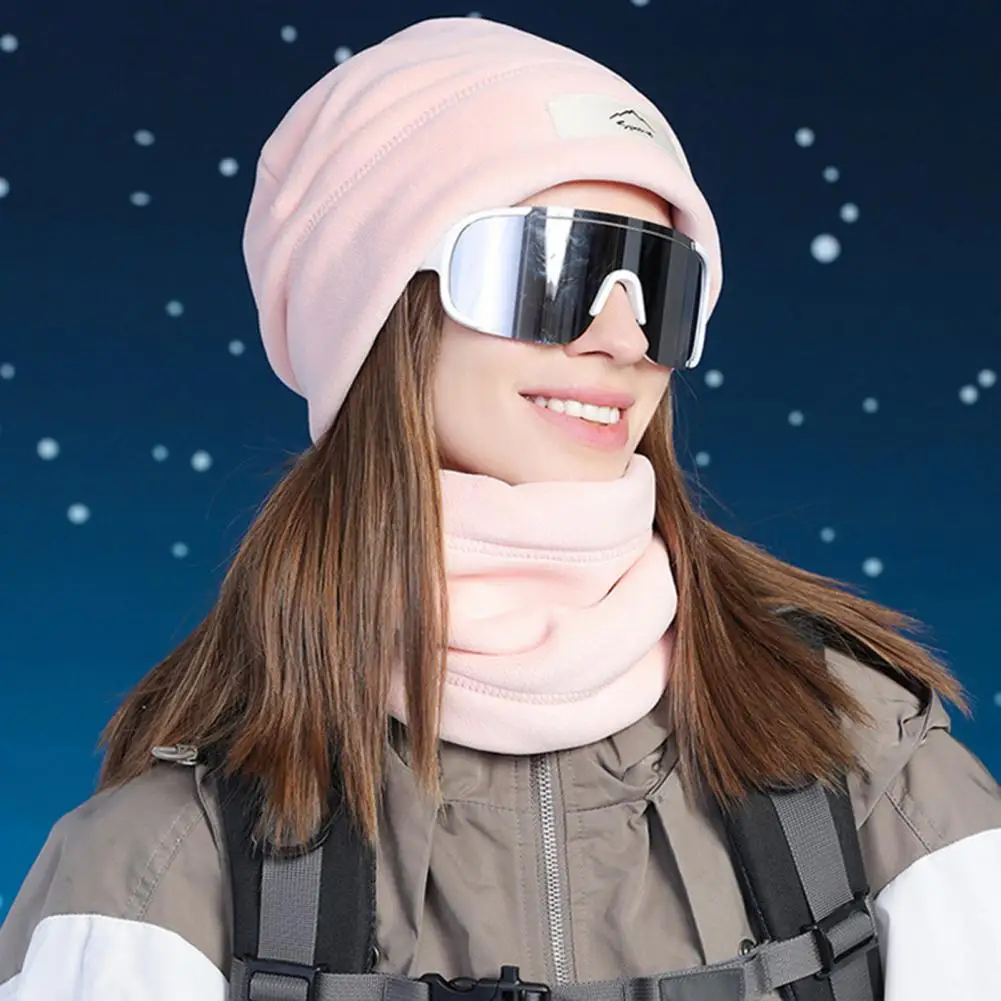 

Women Winter Set Winter Outdoor Cycling Skiing Neck Warmer Cap Set Unisex Thick Knitted Warm Scarf Hat Set with for Weather
