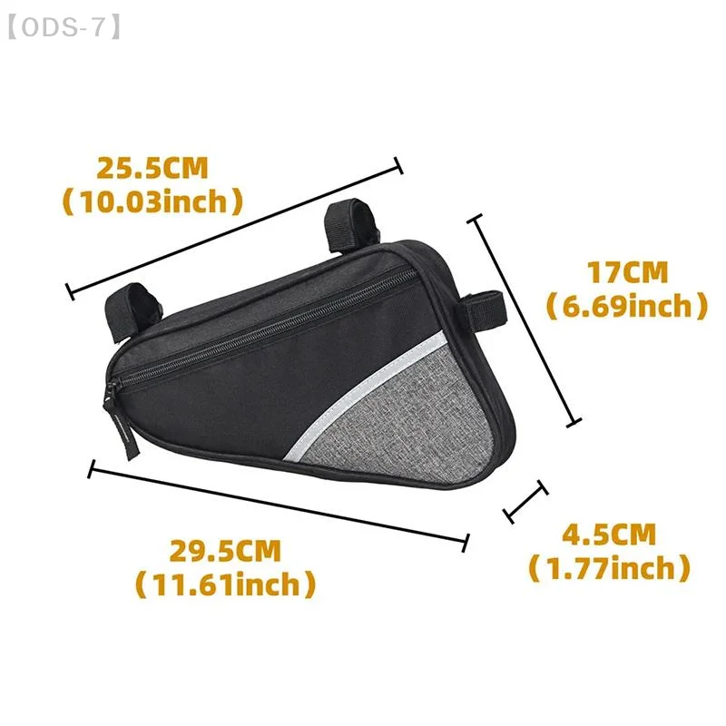 【ODS-7】Waterproof Triangle Front Bike Bag Compatible With Mountain And Road Bikes Handlebar Mounted