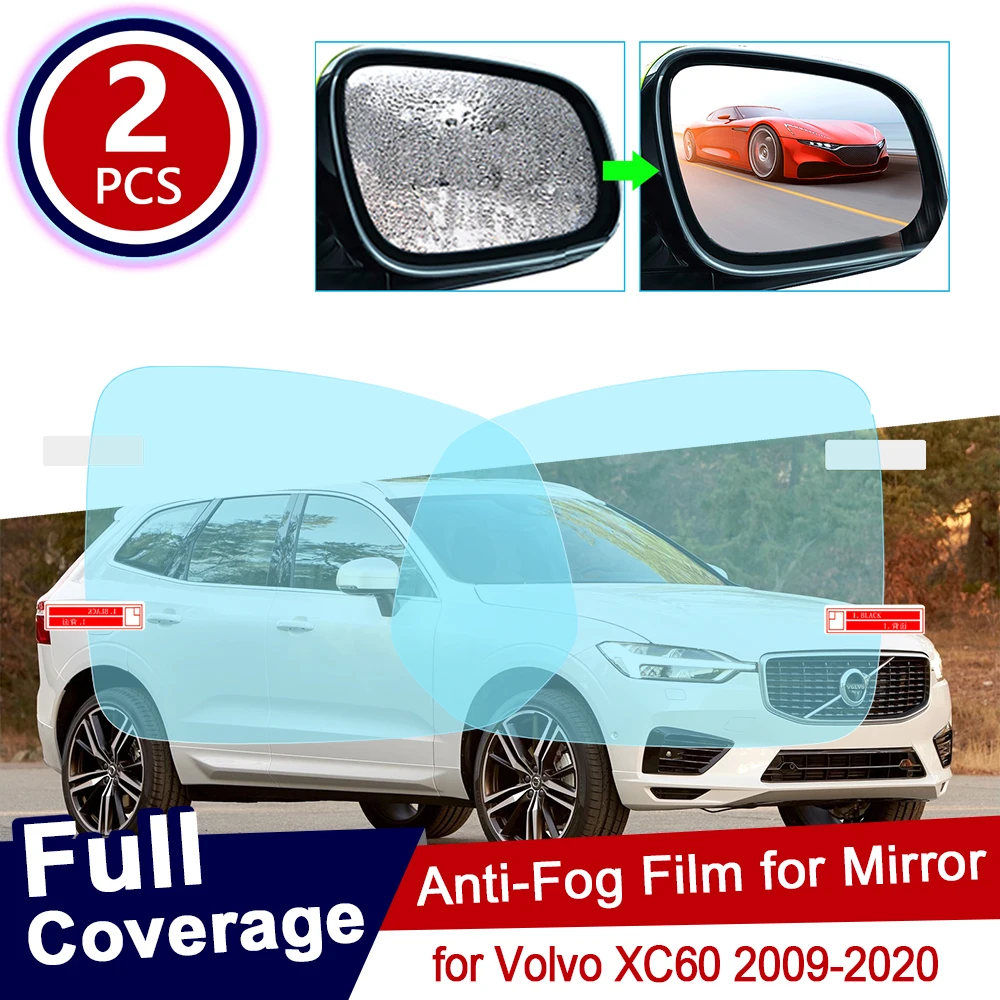 for Volvo XC60 2009~2020 Car Rearview Mirror Protective Film Anti Dazzle Waterproof Rainproof Anti Fog Car Sticker 2015 2016