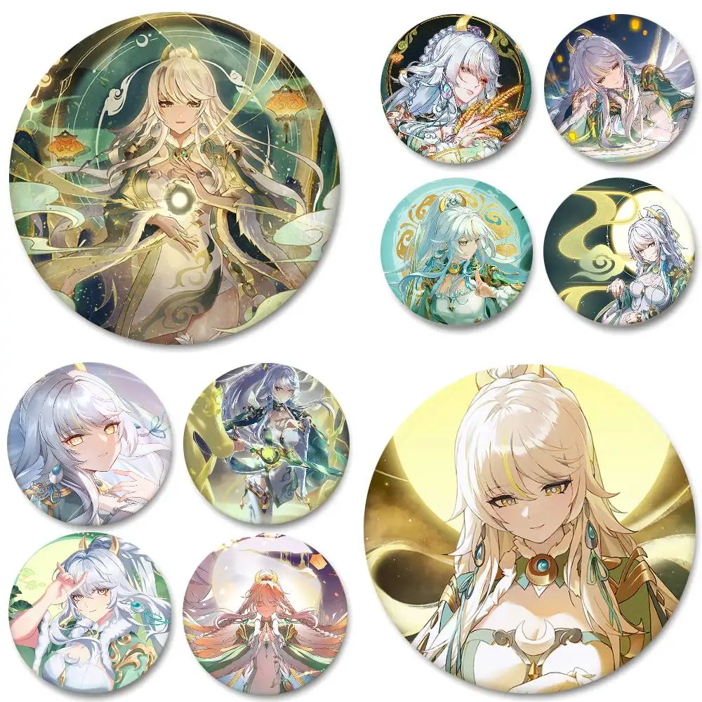 Game Anime Zibai Genshin Impact Round Badges Can Be Used To Decorate Clothes And Backpack Pins