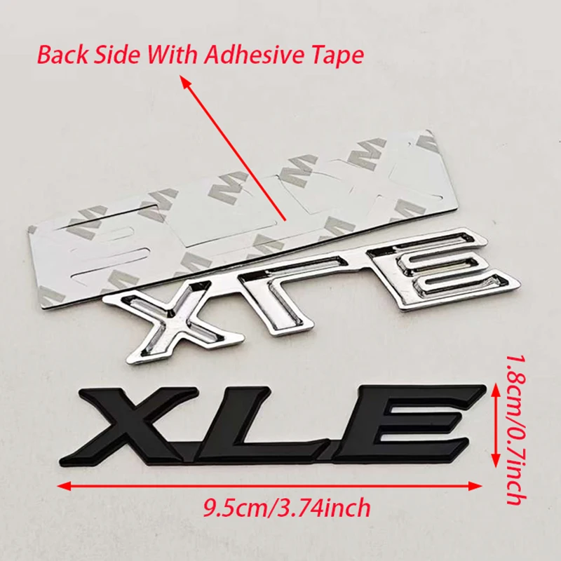 3D Metal Badge Car Letters Rear Trunk Logo XLE Sticker Emblem for Toyota Highlander Corolla Sienna Camry RAV4 XLE Accessories 6