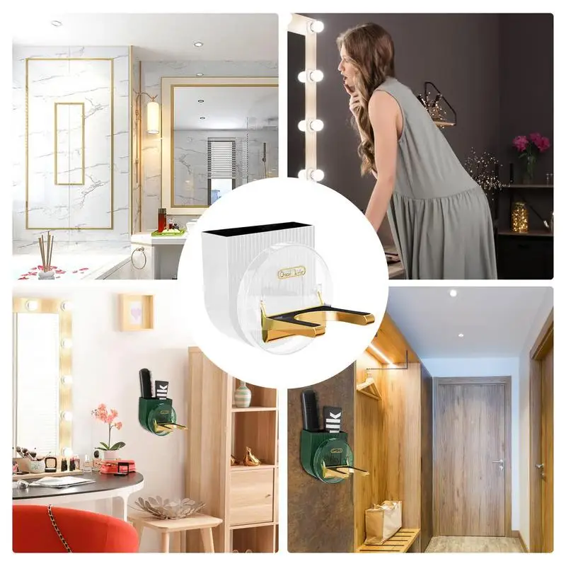 Hair Dryer Holder Wall Dryer Cradle Straightener Stand Hairdryer Organizer Box Toilet Blower Holder Shelf Bathroom Accessories