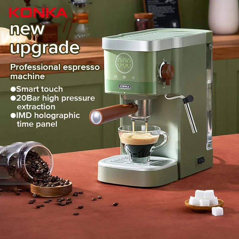 Konka 220V Green Cafetera Semi-Automatic Capsule Coffee Powder Espresso Coffee Machine 20 Bar