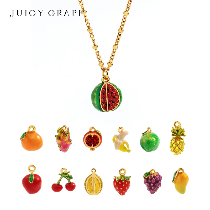 

JUICY GRAPE 3D Imitation Fruit Pendants Necklace for Jewelry Handmade Enamel Pendant Necklace Luxury Gift for Birthday Party