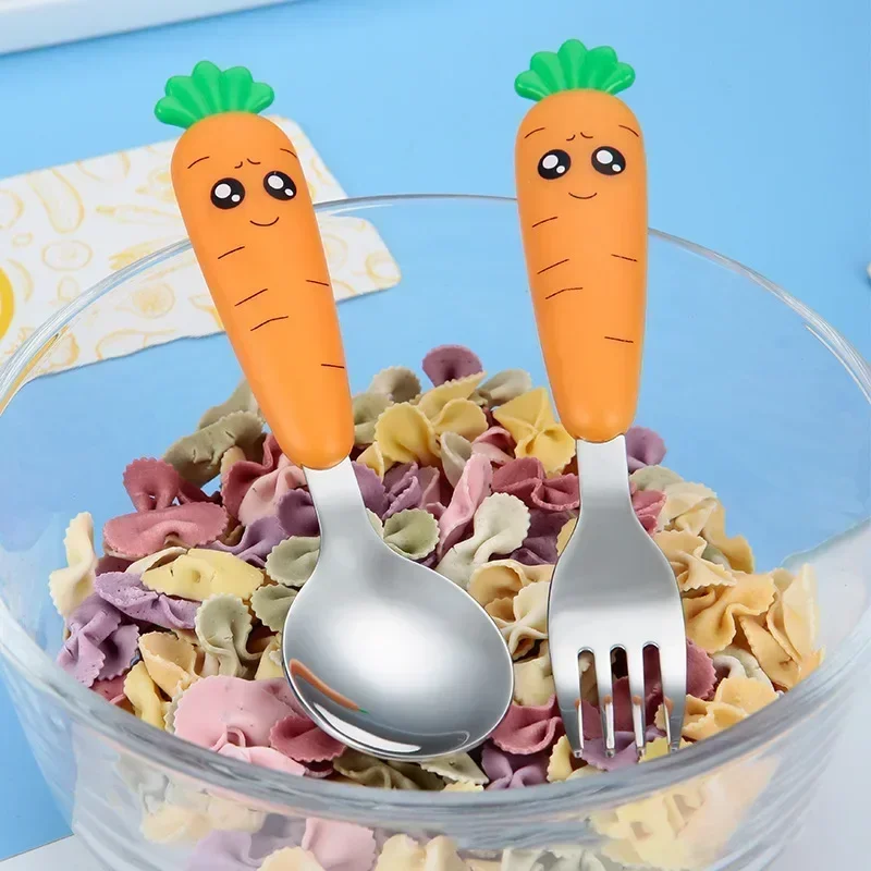 1/3PCS Baby Feeding Utensils Cartoon Fork Spoon Child Cutlery Set Kid Tableware Kitchen Gadgets Cake Vegetable Fork Teaspoon