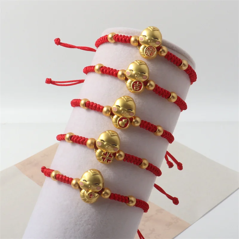 Lucky Red Rope Leuke Slang Hanger Armband voor Vrouwen Mannen 2025, Chinese Dierenriem Slang Gevlochten Armbanden Nieuwjaar Sieraden Cadeau