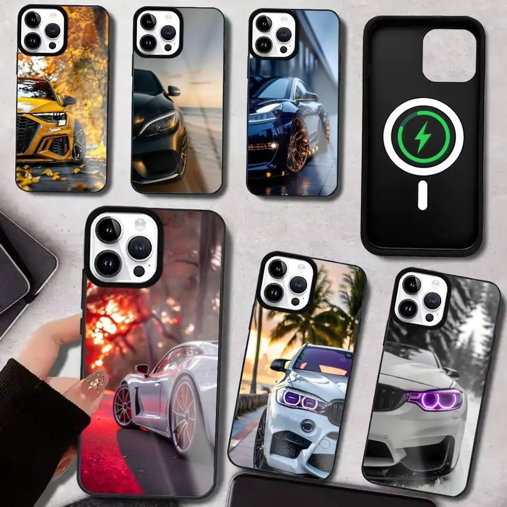 

S-Sports Cool C-Car Phone Case For iPhone17,16,15,14,13,12,11 Plus,Pro Max Magnetic For Magsafe Wireless Charging