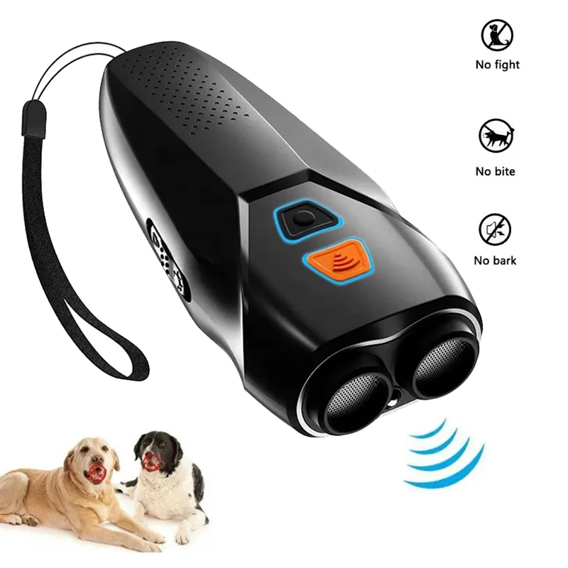 2 in 1 Ultrasonic Whistle for Dog Dual Probe High Power Dog Repeller Deterrent Stop Barking Training Correct Bad Pet Behavior