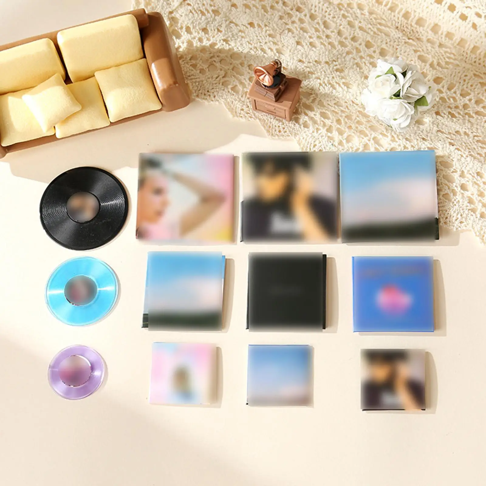 

Миниатюрные виниловые пластинки, наборы мини-игрушек, миниатюры для кукольных домиков, коллекционные миниатюры для декора комнаты девочек и создания имитационных пейзажей