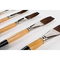 ArtSecret Pro artista acuarela cepillo plano largo 7253 virola de latón mezcla de pelo de ardilla y pelo de caballo suministros de arte