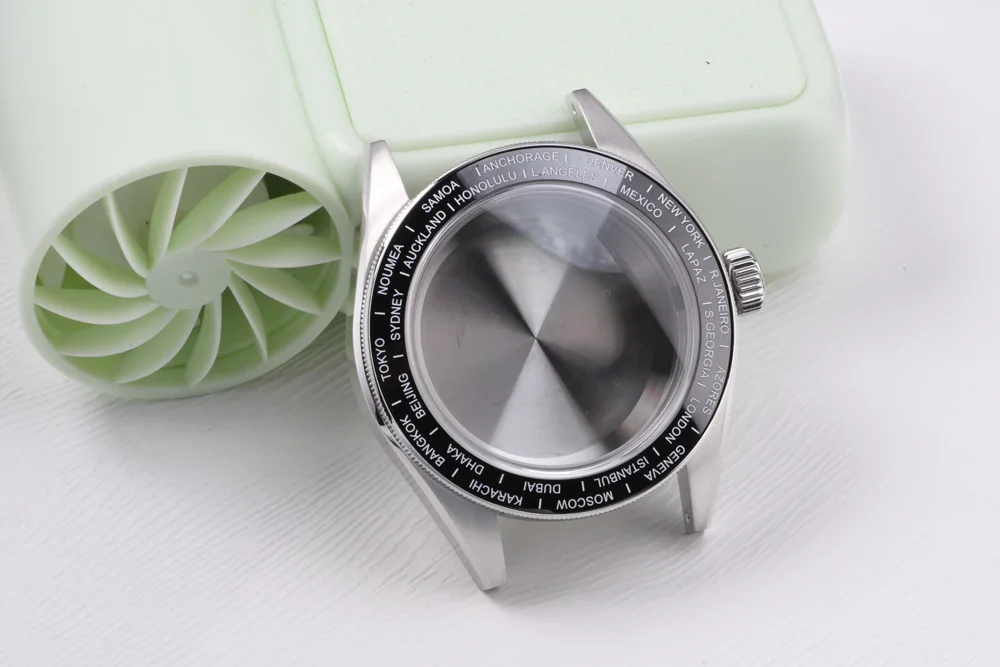 GMT 39mm Edelstahl-Uhrengehäuse 30mm Zifferblatt Saphirglas Tauchergehäuse Passend für Seiko Mod für NH34 Automatikwerk Zubehör – Detail 1