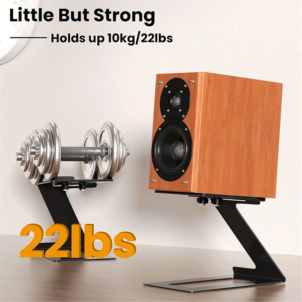 NEW!! Desktop Speaker Stand Mount Studio Monitor Riser Support with Vibration Absorption Pad Mount for Living Room Study Room