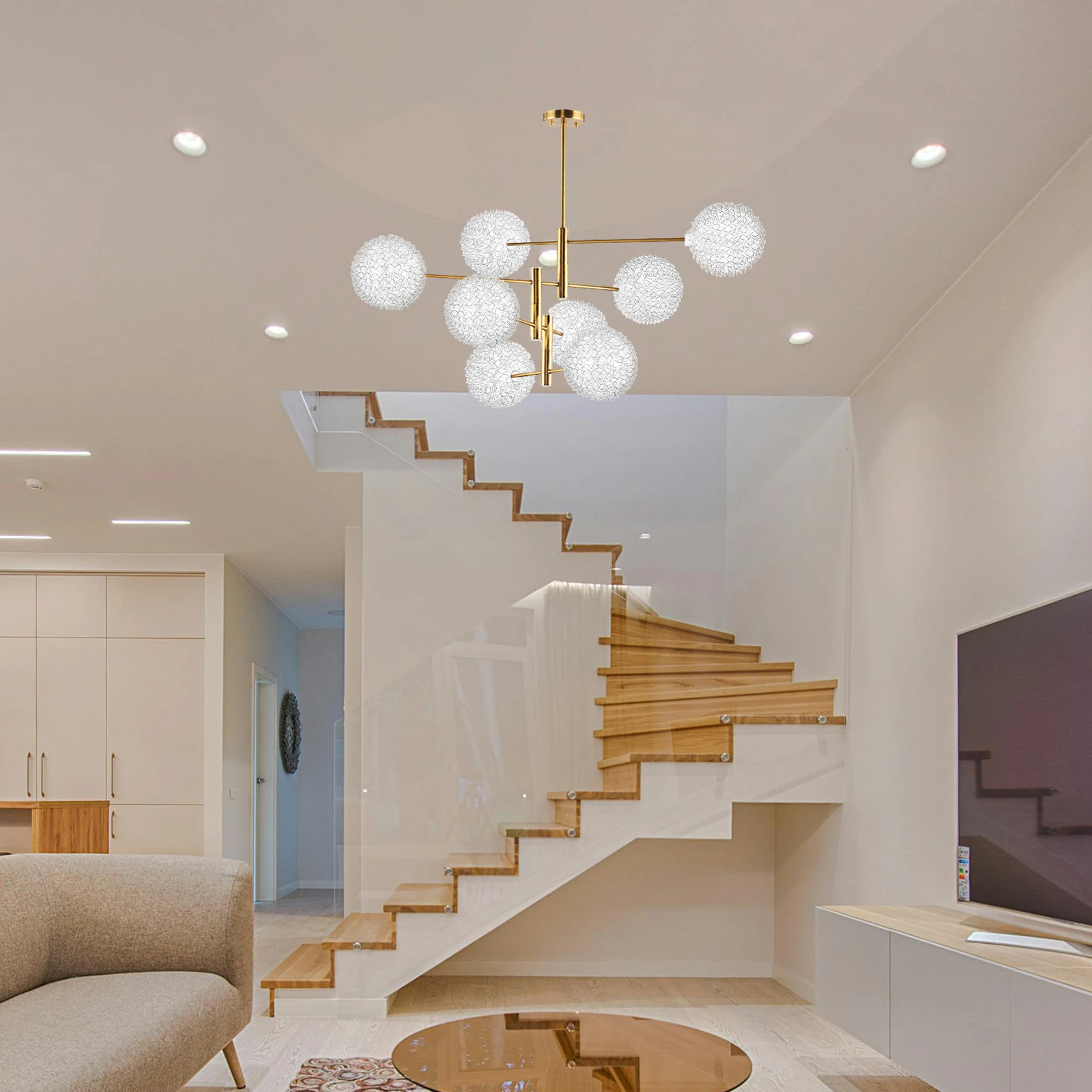 G4 عاكس الضوء من سلك الألومنيوم الزجاجي الشفاف، تصميم حديث وبسيط متوافق مع غطاء غطاء غطاء بديل لمصباح أرضي المكتب #3