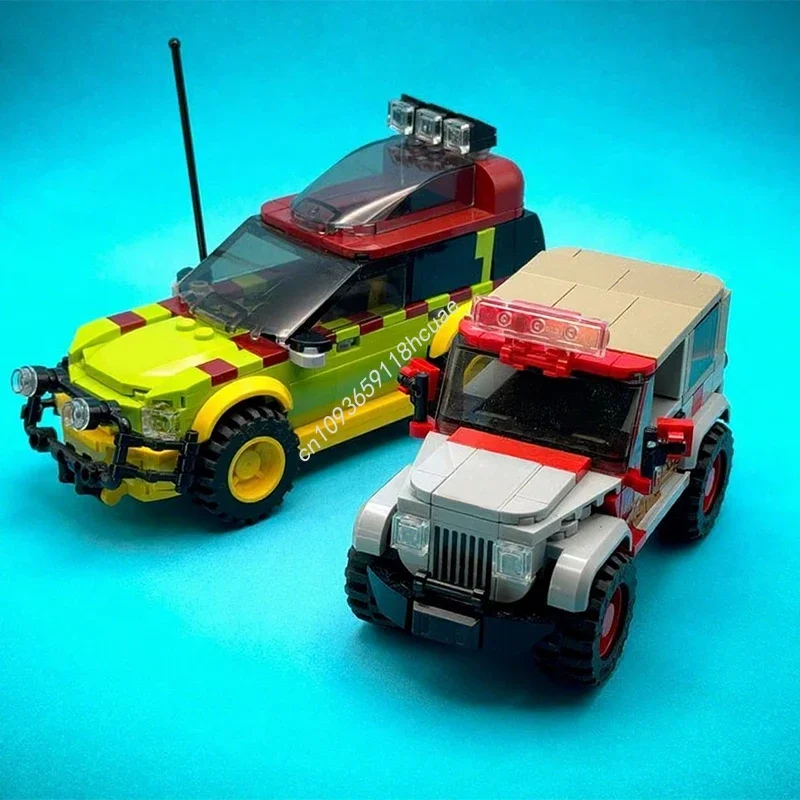 

518pcs MOC Dino World Two Pack City Champions supercar Model Building blocks Toys Modular idea Education Christmas gifts