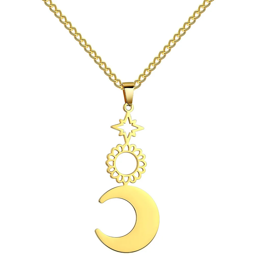 

Clavicle Chain Necklace Moon Pendant Jewelry Girls Necklaces Female Accessories Reliable Alloy Star Design Special