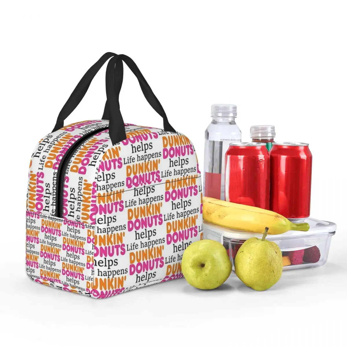 Life Happens... Dunkin Donuts Helps Insulated Lunch Bag for Women Children Leakproof Food Boxes Thermal Lunch Box Tote view 6