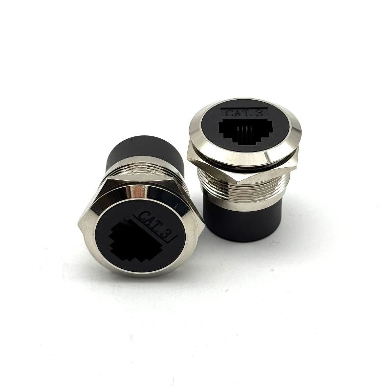 Metal round C phone CAT3 docking double 86 panel supply wall plug installation RJ11TEL phone module