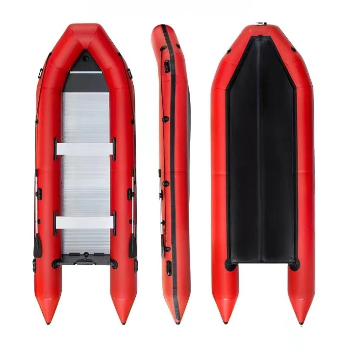 Portable 5.2m Aluminum Floor Inflatable Fishing Boat Rescue Lifeboat Small Rubber Fishing Inflatable Rowing Boats For