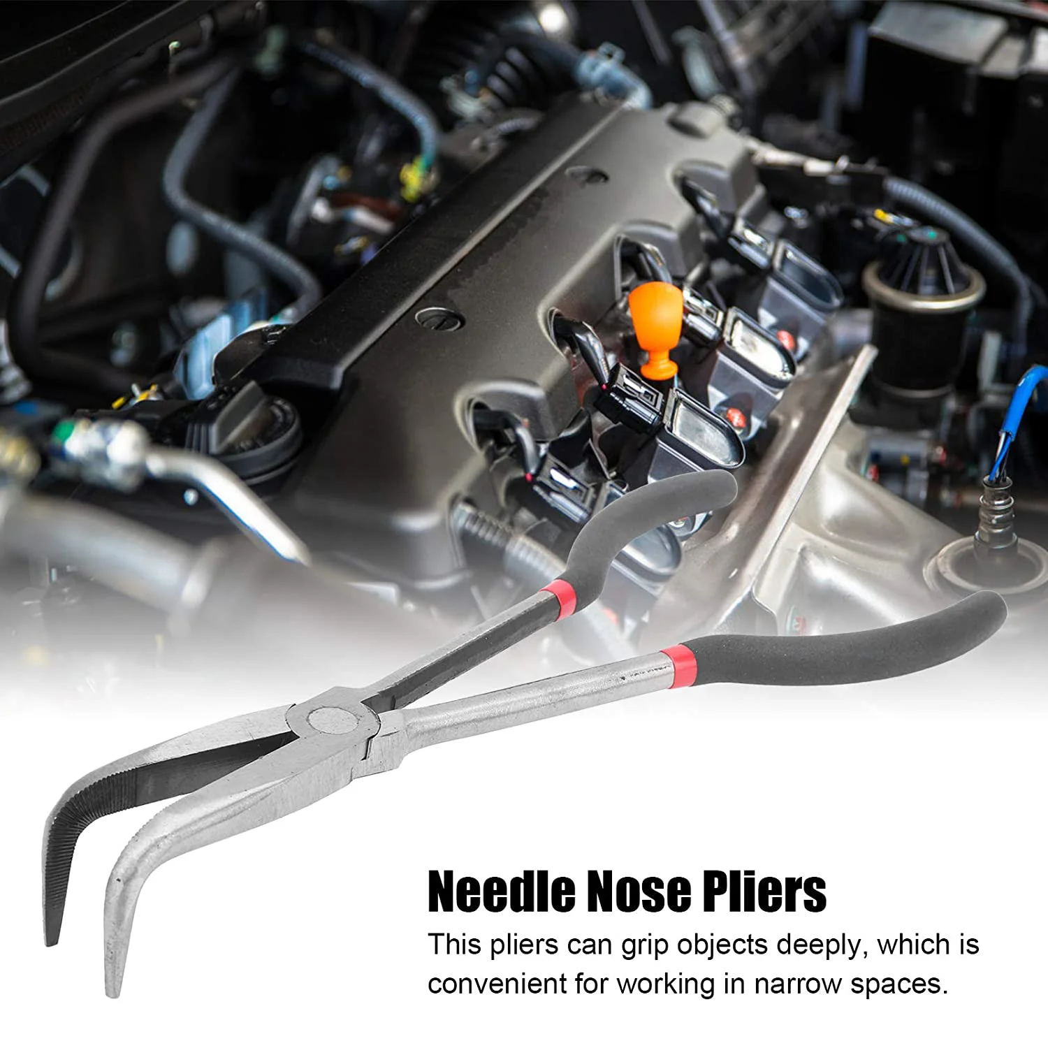A60zneedle Pliers 11 Inch 90 Degree Curved Nose Pliers Steel High Temperature Hardened Pliers Hand Toolmay