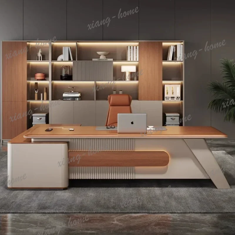 Factory Direct Equipment Calendar Office Desk Wood Executive Laptop Decorations Office Desk Trim Reception Mesa Escritorio Estud