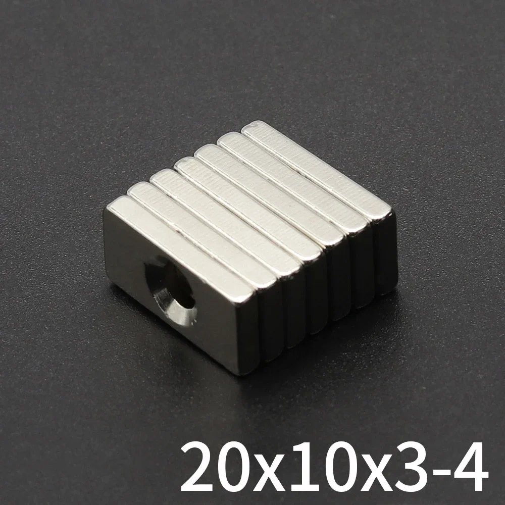 

20x10x3-4 Block Super Strong Magnet Powerful Neodymium Magnet N35 with holes NdfeB Permanent Magnetic imanes Refrigerator Magnet