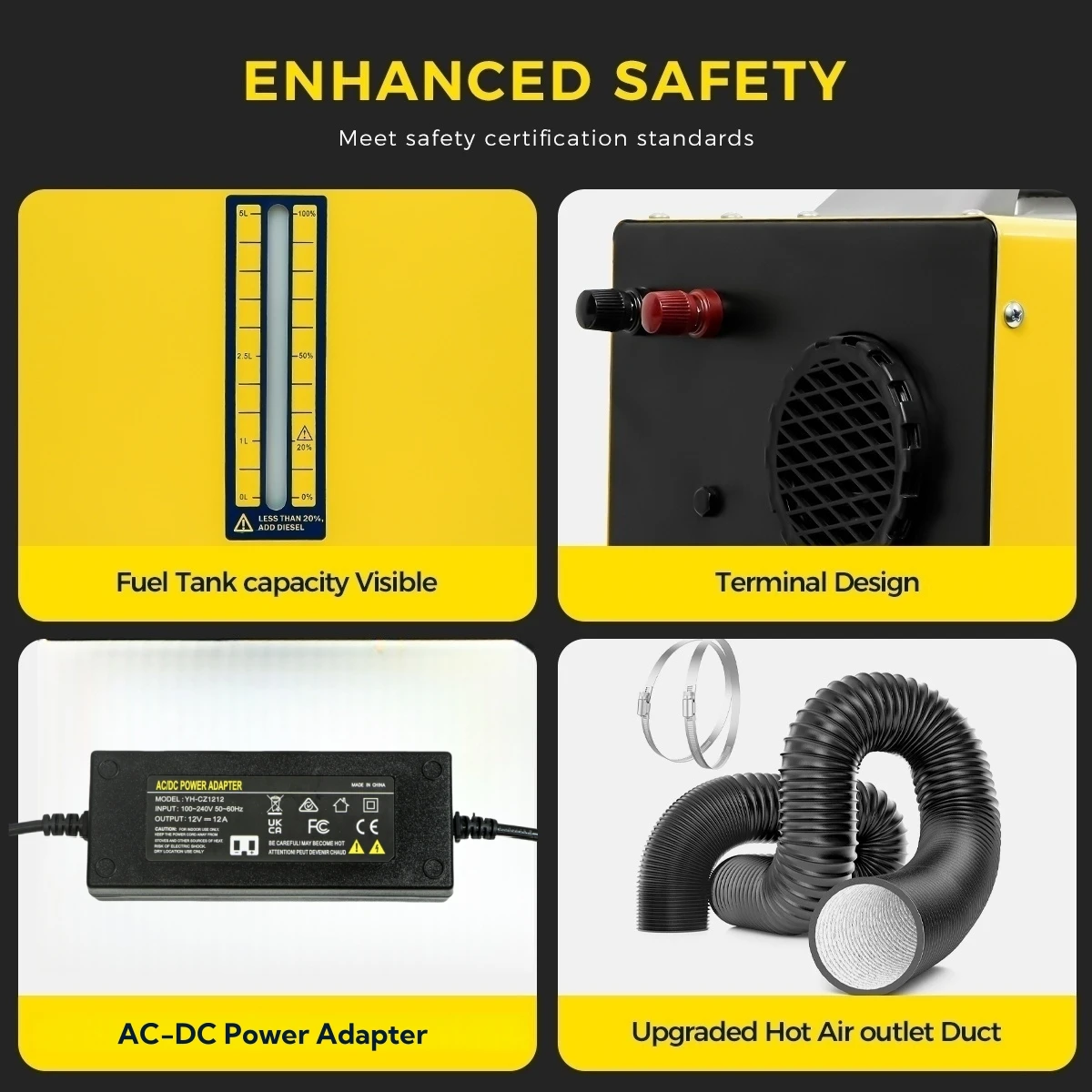 سخان هواء ديزل 8 كيلو وات 12 فولت 24 فولت 220 فولت، لوحة LCD وجهاز تحكم عن بعد الكل في واحد سخان ركن السيارة مع محول طاقة لمرآب RV للسيارة #2