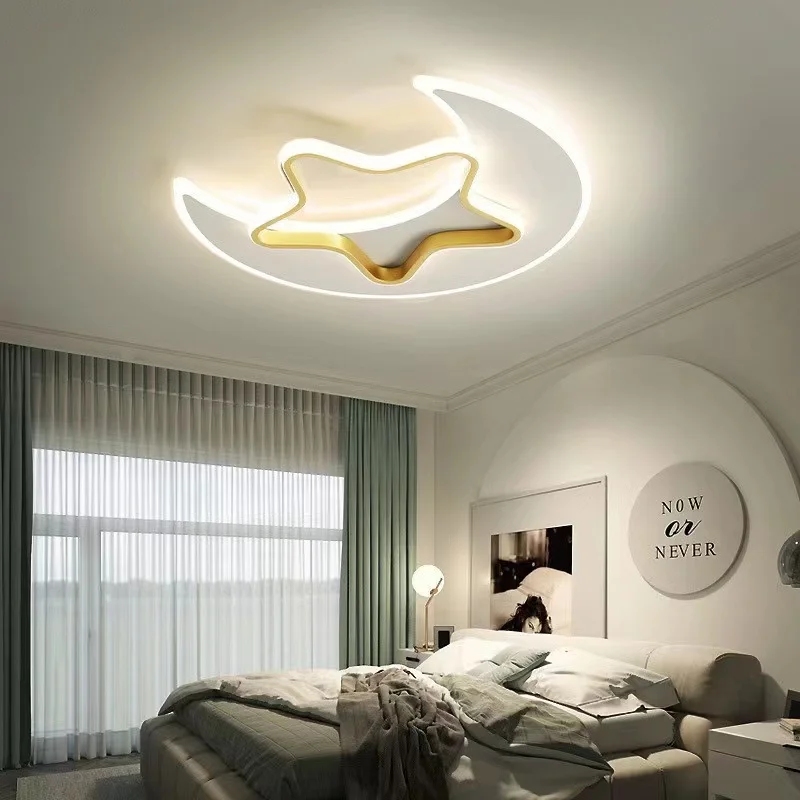 

Modern Led Ceiling Lights For Children Room Bedroom Study Kids Baby Room Light Lustre Moon Star Ceiling Chandelier Lamp Plafond