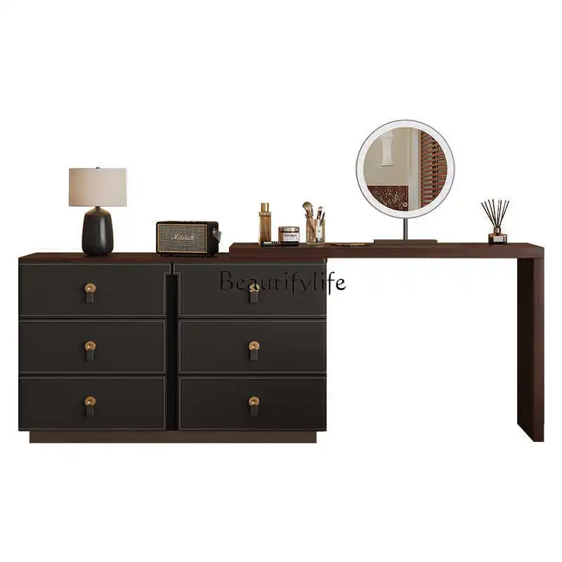 

Dressing table and chest of drawers integrated vintage style solid wood makeup table