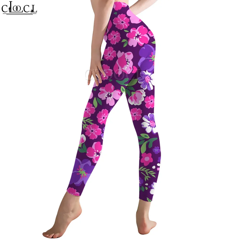 CLOOCL  Casual Women Legging Pink Floral Pattern 3D Printed Trousers Female for Workout Push Up Jogging High Waist Yoga Pants