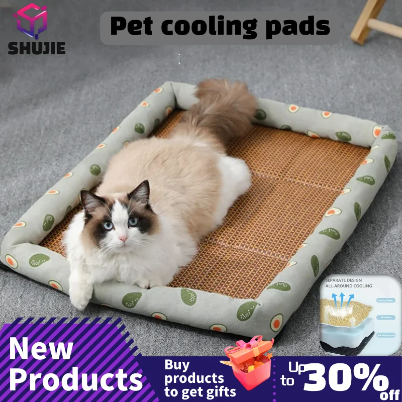 Summer Rattan Cat Bed Comfortable Pet Ice Mat for Cats Small Dogs Cat Nest Mat Kitten Puppy Beds Cushion Pets Supplies