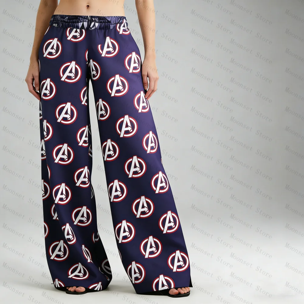 

Брюки Marvel «Человек-паук», праздничные пижамы с супергероями, пижамы для вечеринки, женские брюки из молочного шелка с героями мультфильмов, мужские брюки Marvel