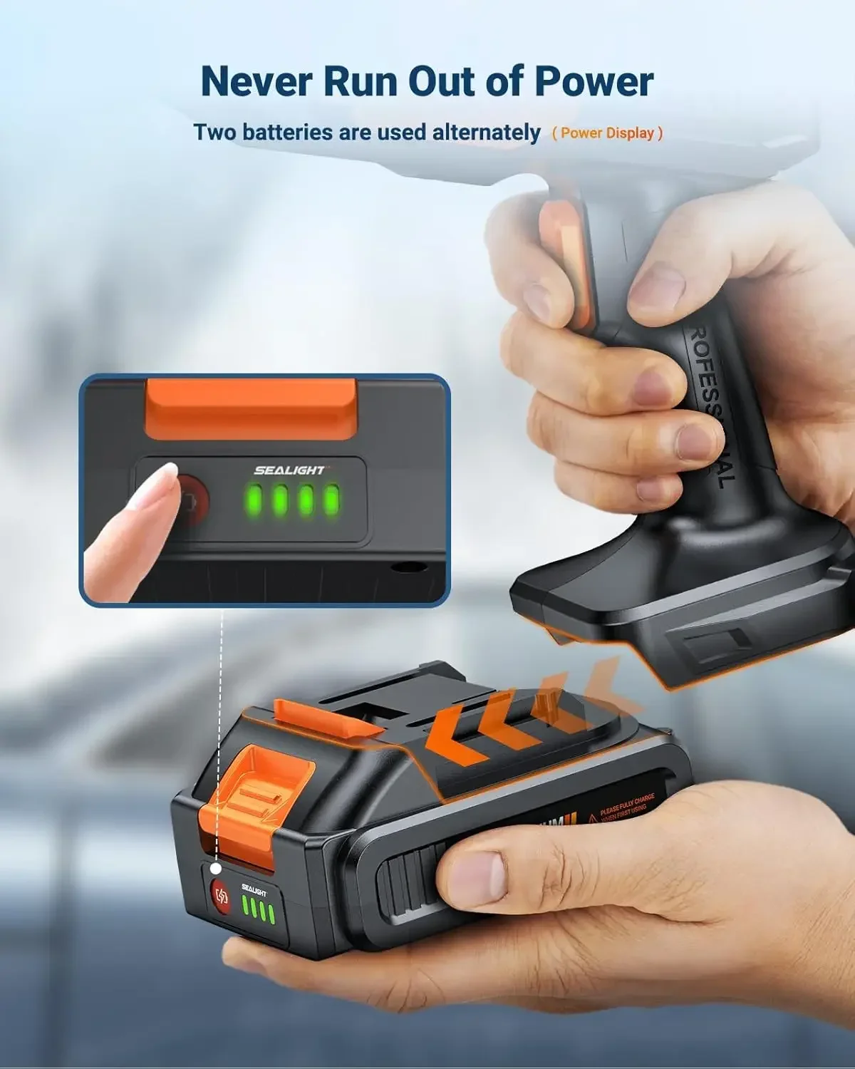 [Produk Terlaris, Stok Terbatas! Mesin Cuci Tekanan Tanpa Kabel, Mesin Cuci Portabel 970PSI dengan Baterai Ganda 3.0Ah dan Nosel 6-in-1