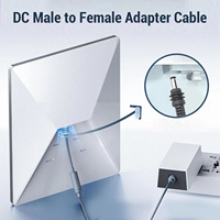 Power Adapter Cable PVC Outer Layer  Male To Female Cable 20cm Wide Compatibility Compact Portable for Satellite Device