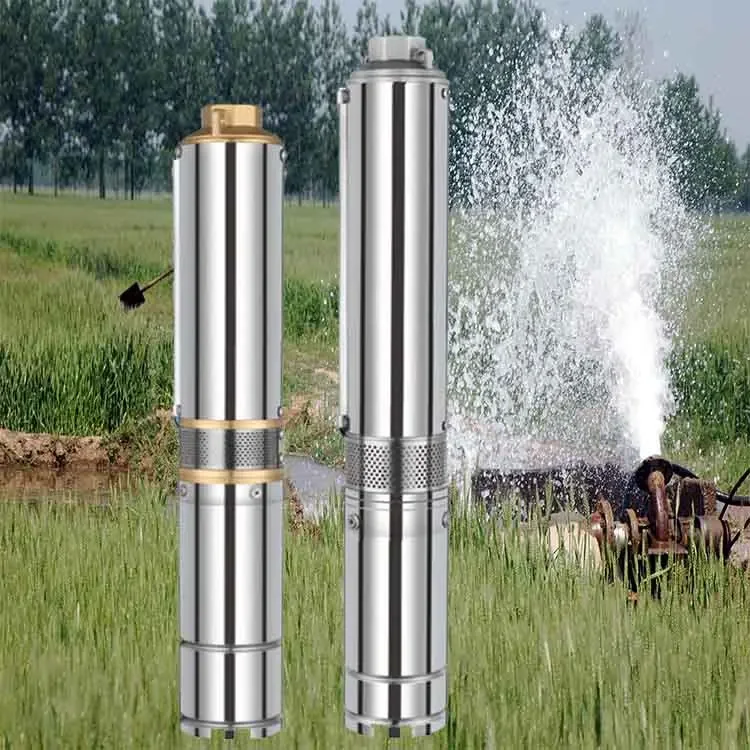 Photovoltaic deep well submersible pump 48V farmland irrigation solar DC brushless high lift stainless steel automatic start sto