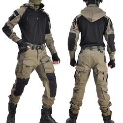 Airsoft Paintball Work Clothing Cotton Military Uniform Tactical Combat Suits Camo Shirts Cargo Pants Camping US Army Outfits