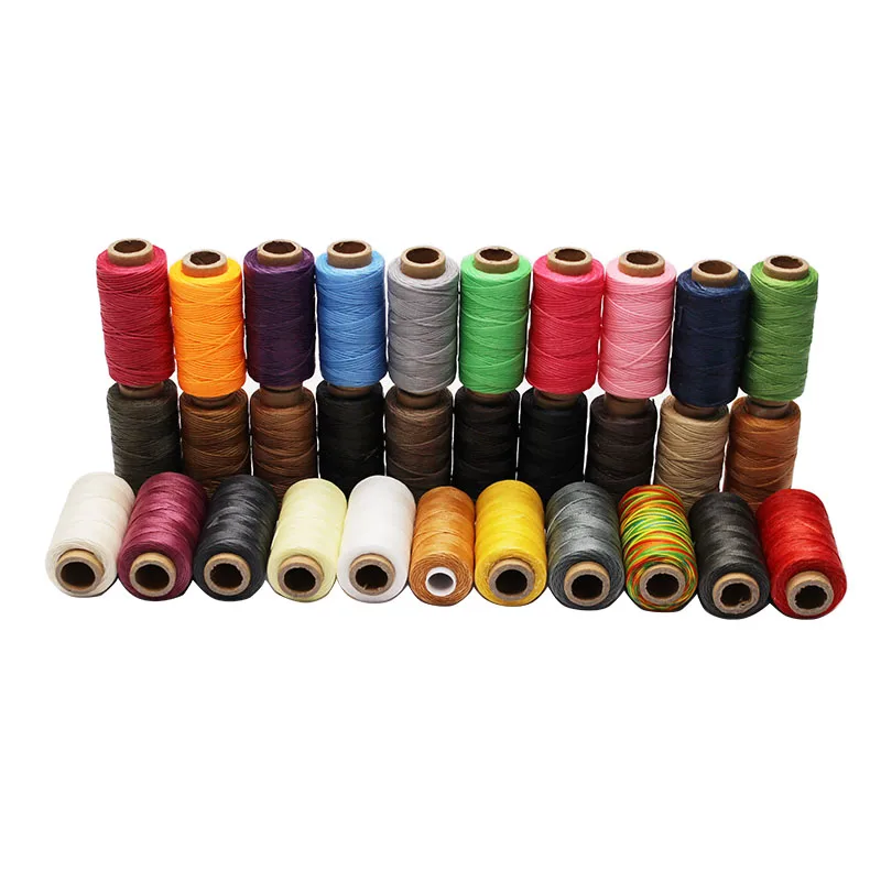 Waxed Thread For Leather 50m 0.8mm Black Off White Red Green Pink Brown Grey Purple Orange Blue Apricot