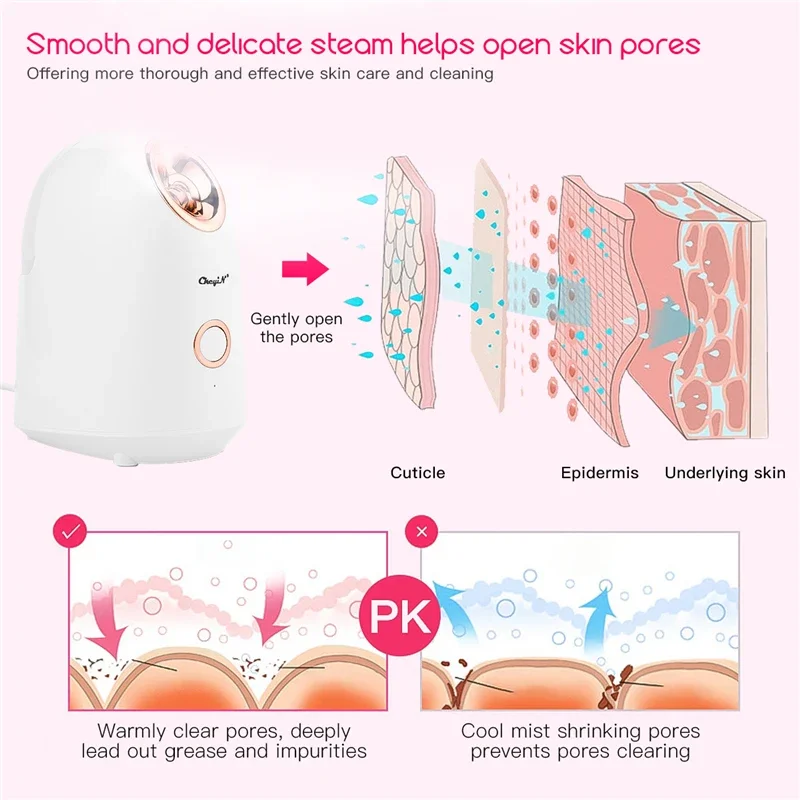 Steaming Face Machine Facial Deep Cleaning Massager Humidifier Hydrating Anti-aging Wrinkle Women Beauty Skin Care Tools