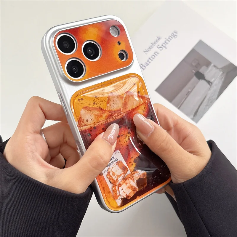 

Floating Coffee Knead Soft Case for iPhone 15 16 17 Pro Max Phone Shell Relieve Stress Back Cover Moving Liquid Para Funda 2026