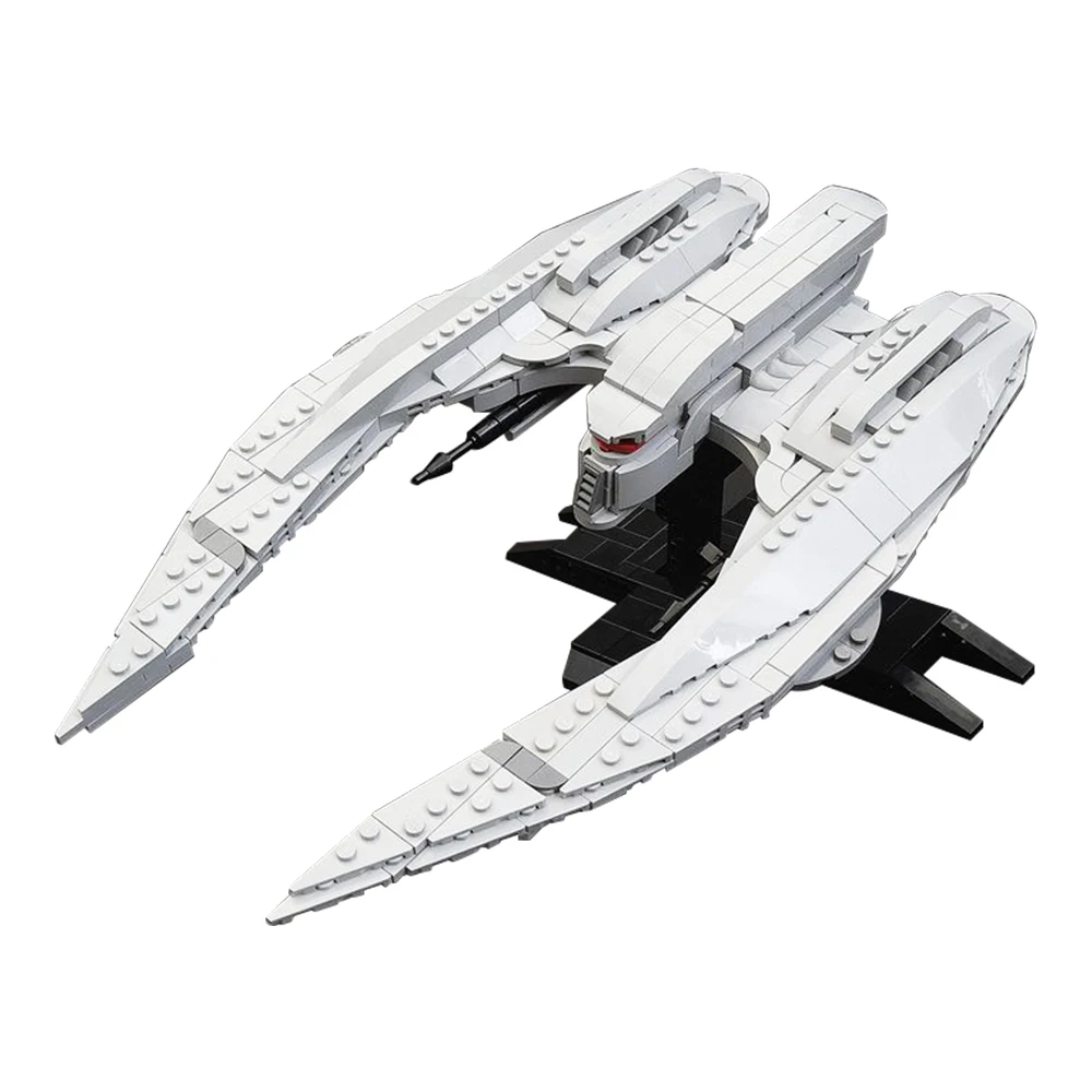 2023 MOC MK II Cylon Raider-minifig skala statek kosmiczny klocki DIY wyลwietlacz Model myลliwca zabawki cegลy na prezenty dla dzieci