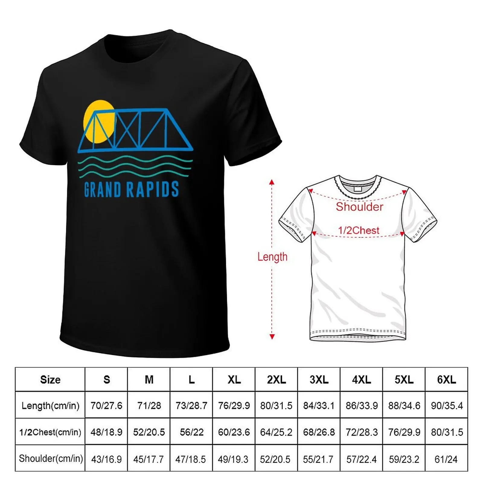 Grand Rapids Blue Bridge T-Shirt UV Protection Outdoor Tee Shirt
