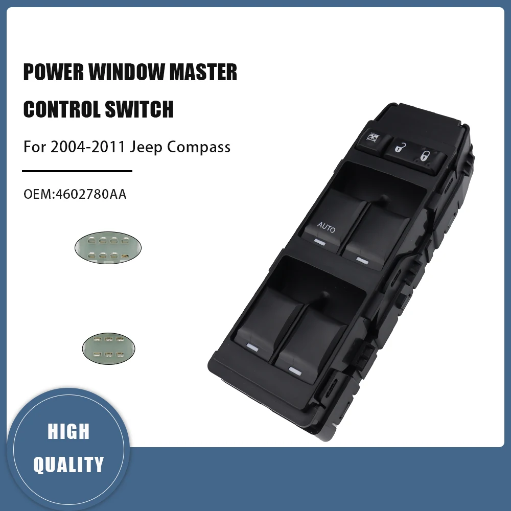 Interruptor de Control Eléctrico para Elevador de Ventanas, Botón para Dodge Avenger, Caliber, Charger, Jeep Compass, Chrysler 300, Accesorios para Auto