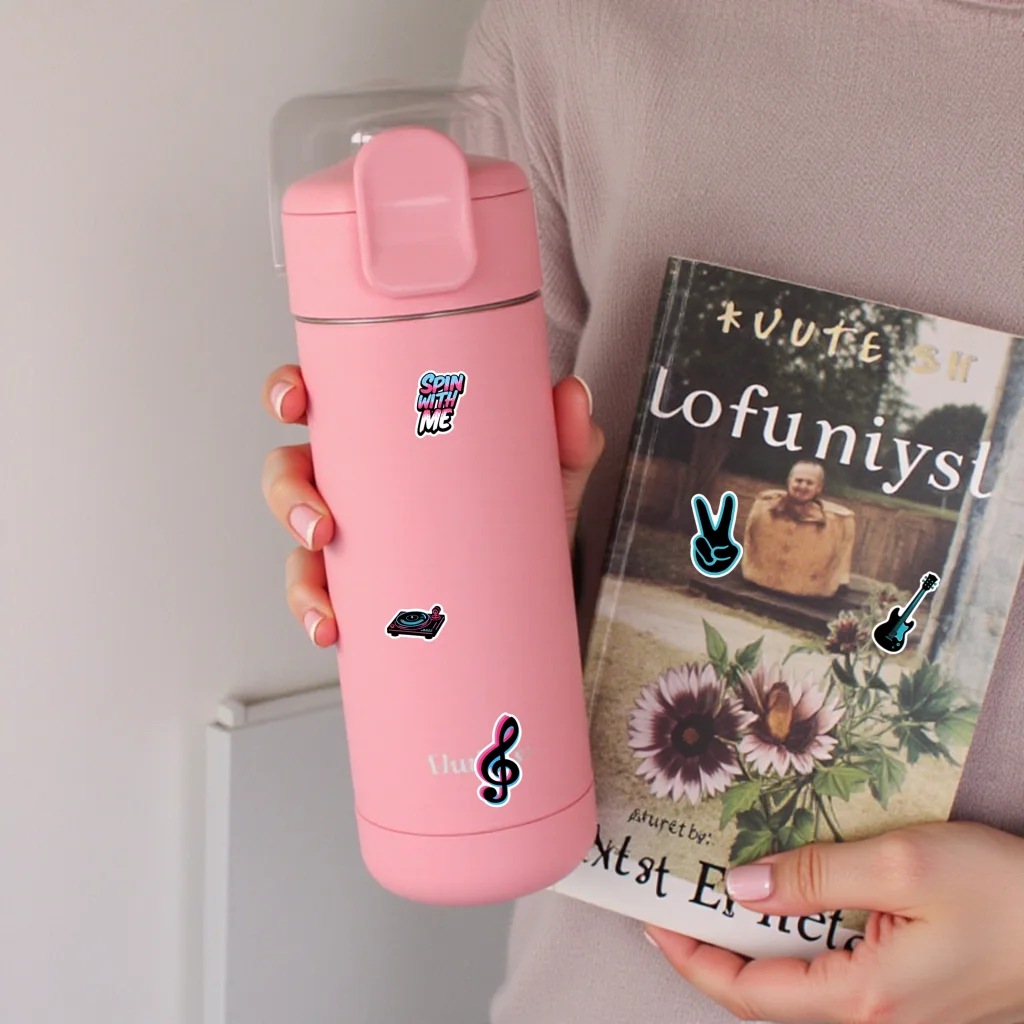 35pcs-50pcs Vibrant Instruments Stickers Fun Notes Instrument Stickers DIY Stickers For Notebook Luggage Mobile Phone Cup